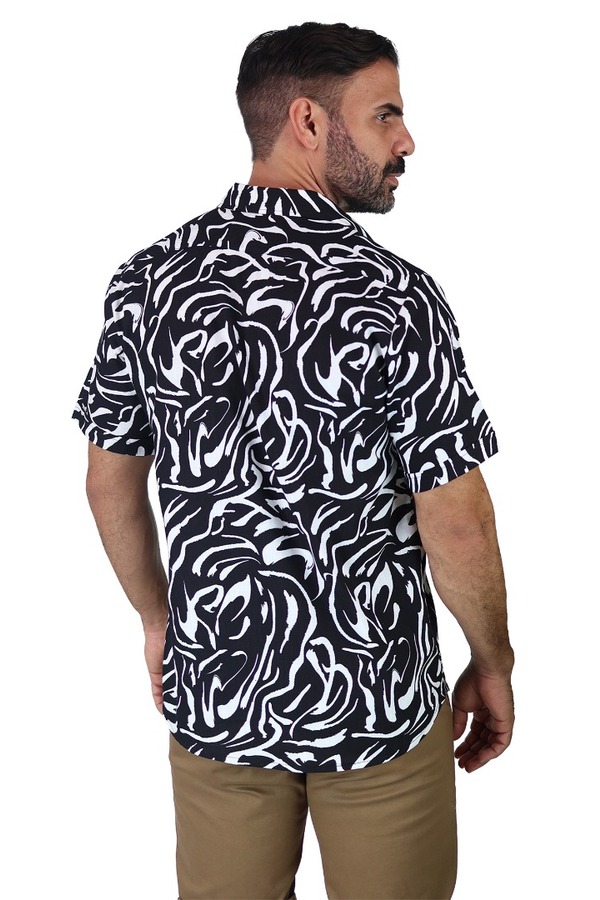 Camisa Slim Fit Con Botones Estilo Casual Manga Corta Para Caballero